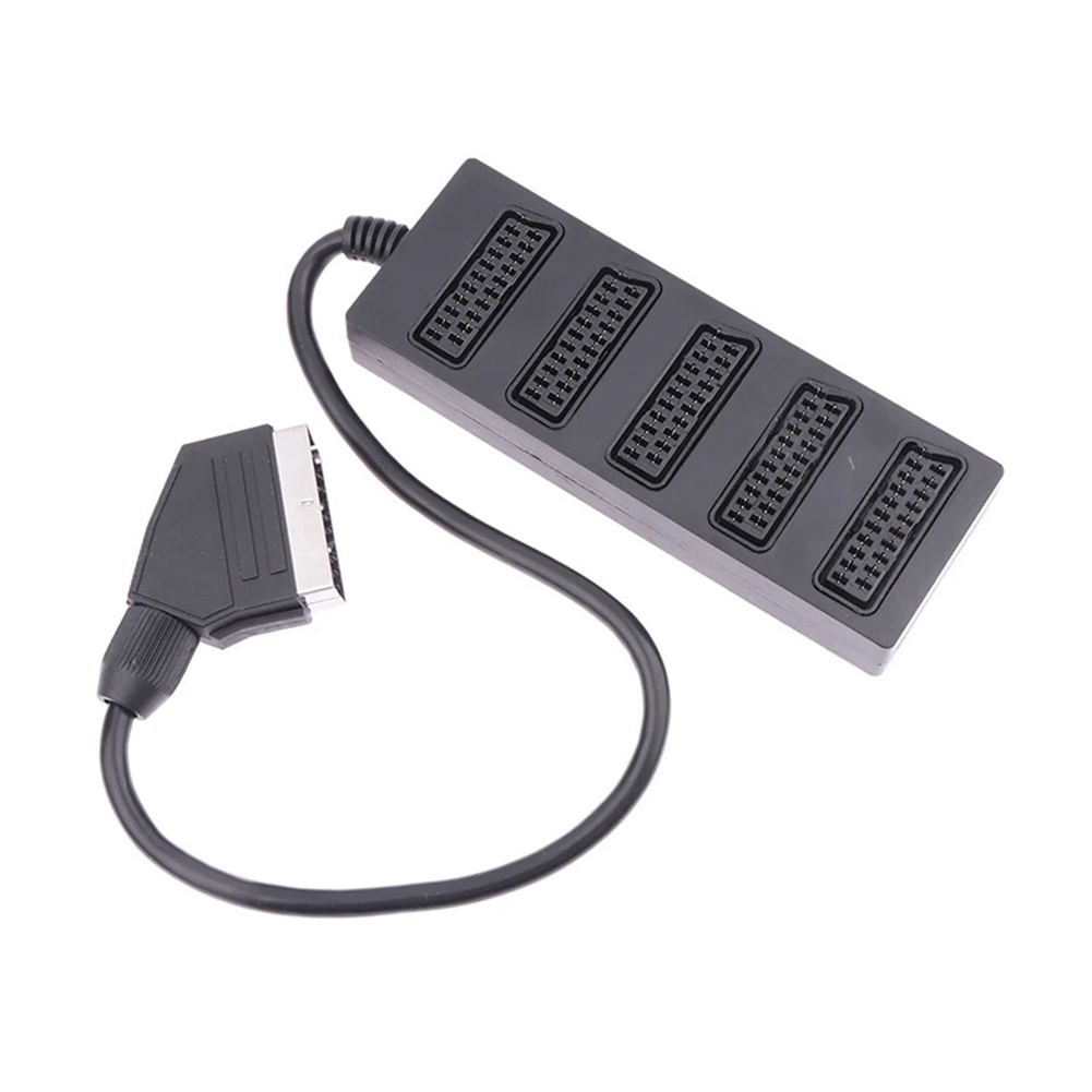 21Pin Scart 5-weg splitter 21p Scart Male naar 5 Female Adapter Connector 5 Road Scart Eén verdeel in vijf kabellijn