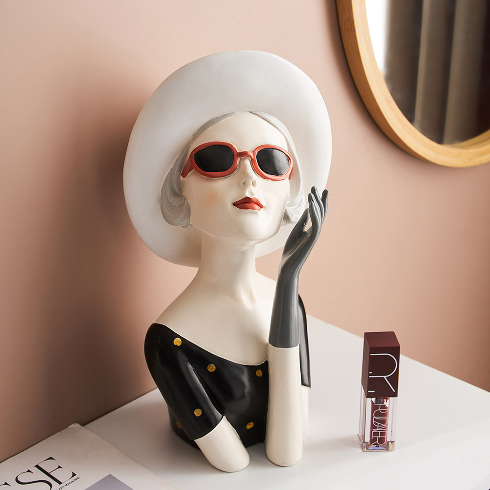 Sculpture de femme en résine d'art moderne, Statue de personnage, décor de salon, accessoires de décoration pour la maison