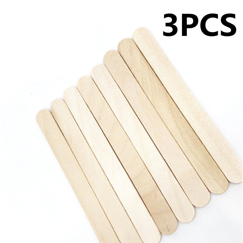 5/10 Pcs Wood Ice Cream Sticks Natural Wooden Popsicle Sticks Pop Popsicle DIY Wooden Craft Stick Popsicle Accessories: 3 PCS