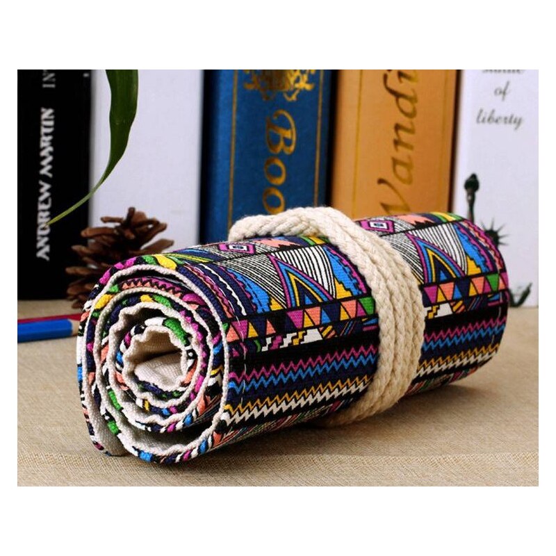 12/24/36/48/72/108 Roll School Etui Canvas Etui Make-Up Borstel pen Pouch Wrap Roll Schilderen Briefpapier
