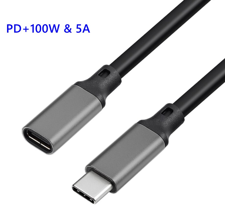 10Gbps Gen2 Typ-C USB 3,1 Männlichen zu USB-C Weiblichen 100W Lade Kabel Extender Cord reversible 0,2 m -5m