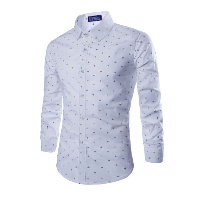Casual skjorta för män slim fit herr casual prickskjorta långärmad formell klänning skjortor män manskläder camisa