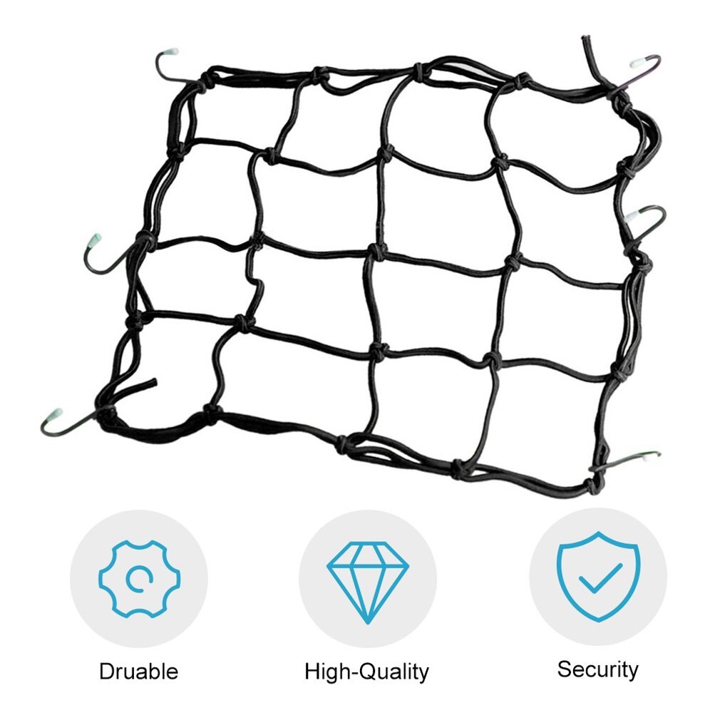 30X30Cm Bagage Cargo Mesh Netto Auto Accessoires Motorcycle Fietshelm Houder 6 Haken Hold Mesh Netto Zak auto Styling Tool
