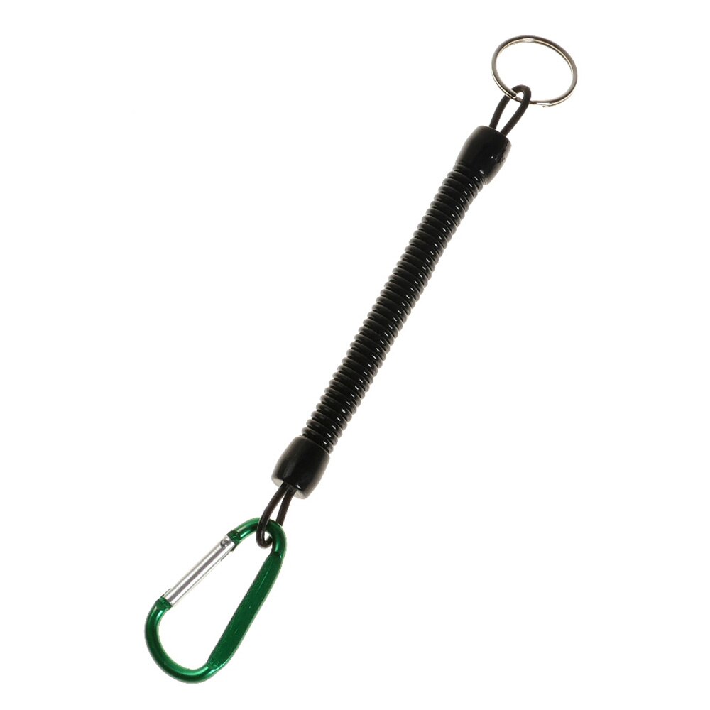 Cuerda de Seguridad para pesca en bote mosquetón con forma de D, hebilla de Camping, bloqueo de seguridad, cordón de pesca, pinzas seguras, empuñaduras de labios, cuerda de resorte: Verde