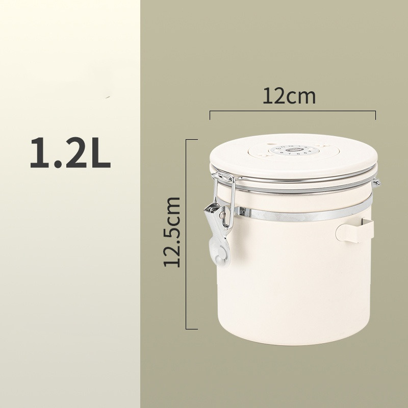 Stainless Steel Coffee Canister Coffee Bean Storage Airtight Containers with Date with Spoon Vent Valve Kitchen Food Storage Jar: Dark Khaki