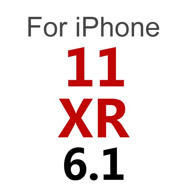 Heldeksel herdet glass for iphone 11 pro max skjermbeskytter film for iphone x xr xs max 6 6s 7 8 plus beskyttende se: For iphone 11( xr) / Svart
