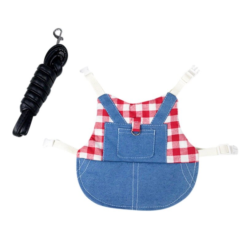Ropa de conejo para mascotas, chaqueta vaquera, abrigo, arnés de Animal pequeño con correa, chaleco, bolsa, conjunto de sombrero para hámster, Hurón, conejo, suministro para mascotas pequeñas