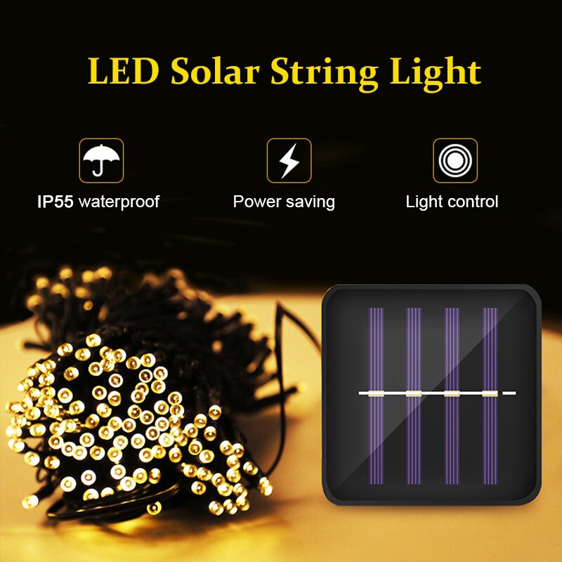 LED Solar String Light Outdoor Garden Decoration IP65 Waterproof Garland Room Decor Fairy Lights For Vegetable Garden Furniture