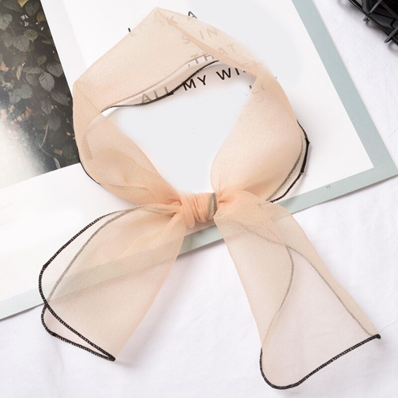 Solid Organza Women scarves Clothing Accessories Candy Color Korean Women Ladies Newest Magic Super Thin Scarves: Champagne