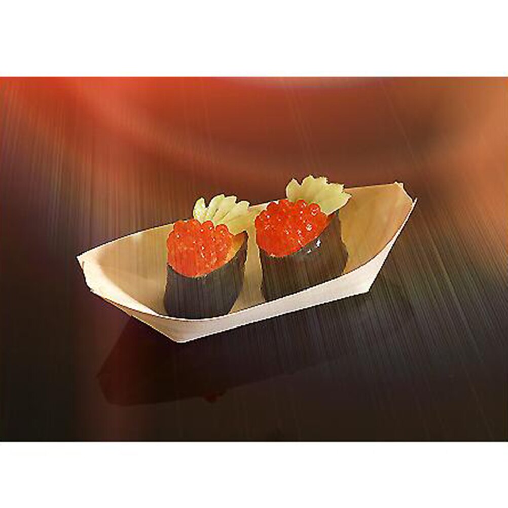 Food Tray Wooden Disposable Food Serving Tray Snack Tray for Food Trucks Restaurants Caterers