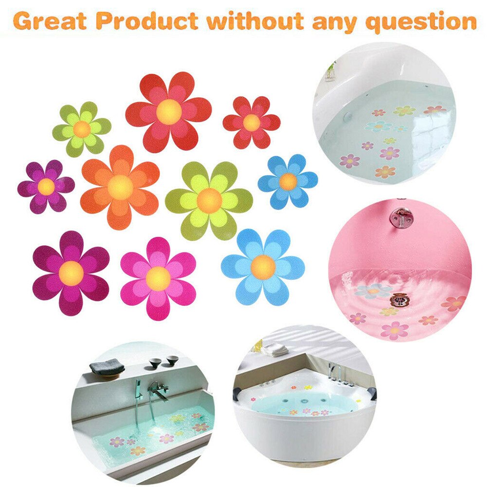 Newly Non Slip Bathtub Stickers Bathroom Adhesive Flower Decals for Bath Tub Stairs Shower Room VA88