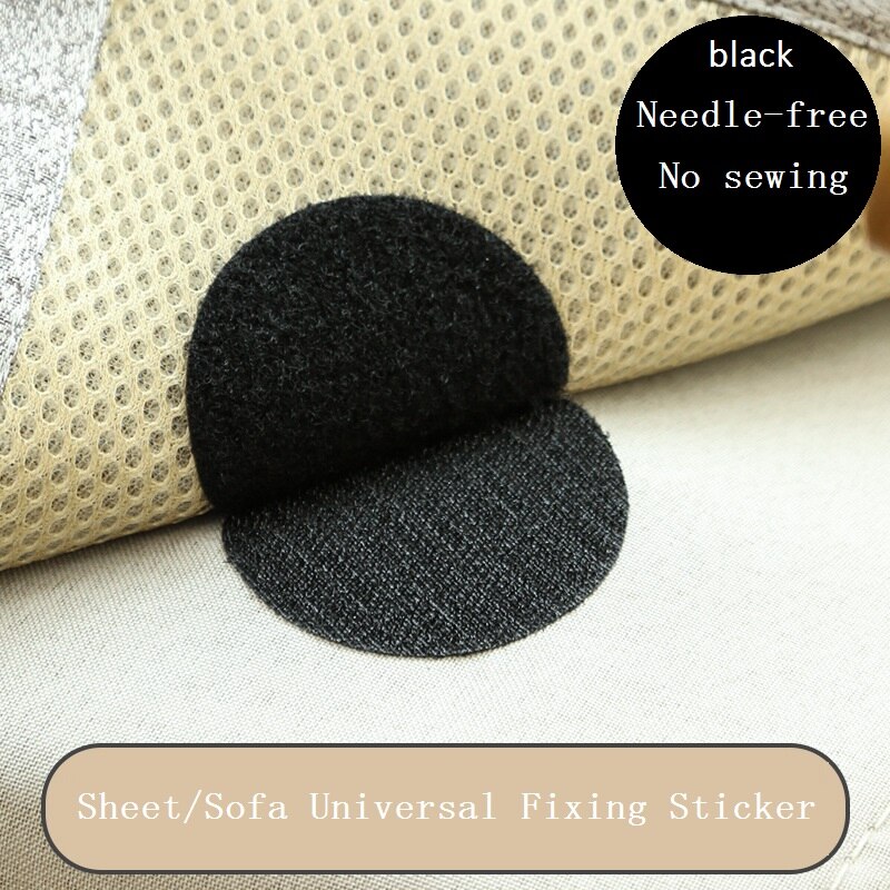Anti-curling tæppe tape tæpper gripper velcro fastgør tæppets sofa og lagner på plads og hold hjørnerne flade sugekop: 20 stk / Sort -1