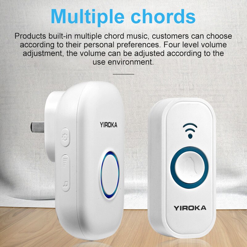 Adjustment Multiple polyphonic music Doorbell Smart Remote Control Doorbell Long Distance Four-level volume Wireless Doorbell