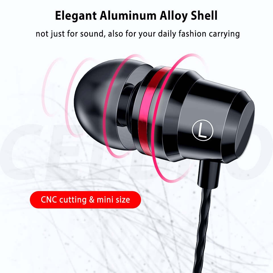 Wired Earphones In Ear Bass Gaming For Xiaomi Headphones Wired HIFI Type C Headset For Samsung Headphone With Mic Wired Earphone