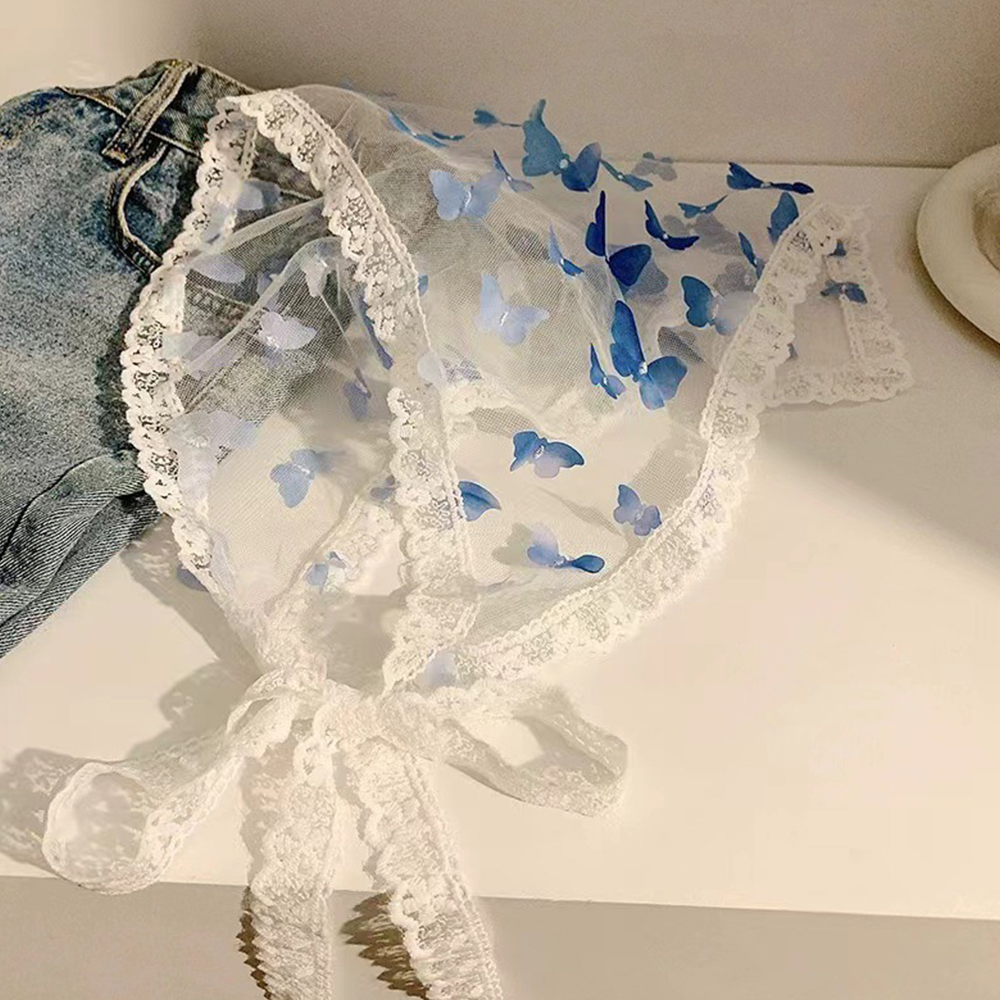 Sommer hvid vævet blomster blonde hårtørklæde wraps kvinder retro trekant hovedtørklæde hat rejse foto pandebånd hårtilbehør ins