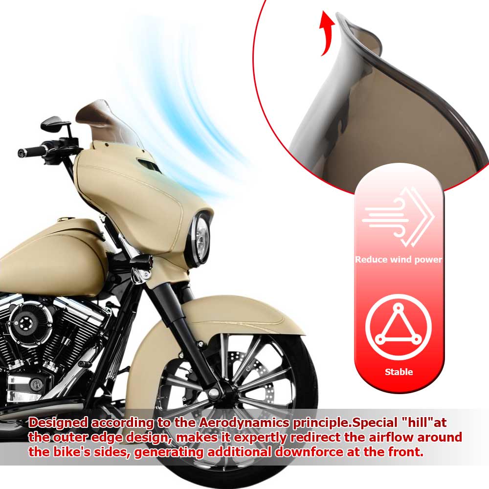9-calowa owiewka motocyklowa szyba przednia deflektor wiatru robić Harley turystyka Electra ulica poślizg Tri FLHT FLHX 2014-2023