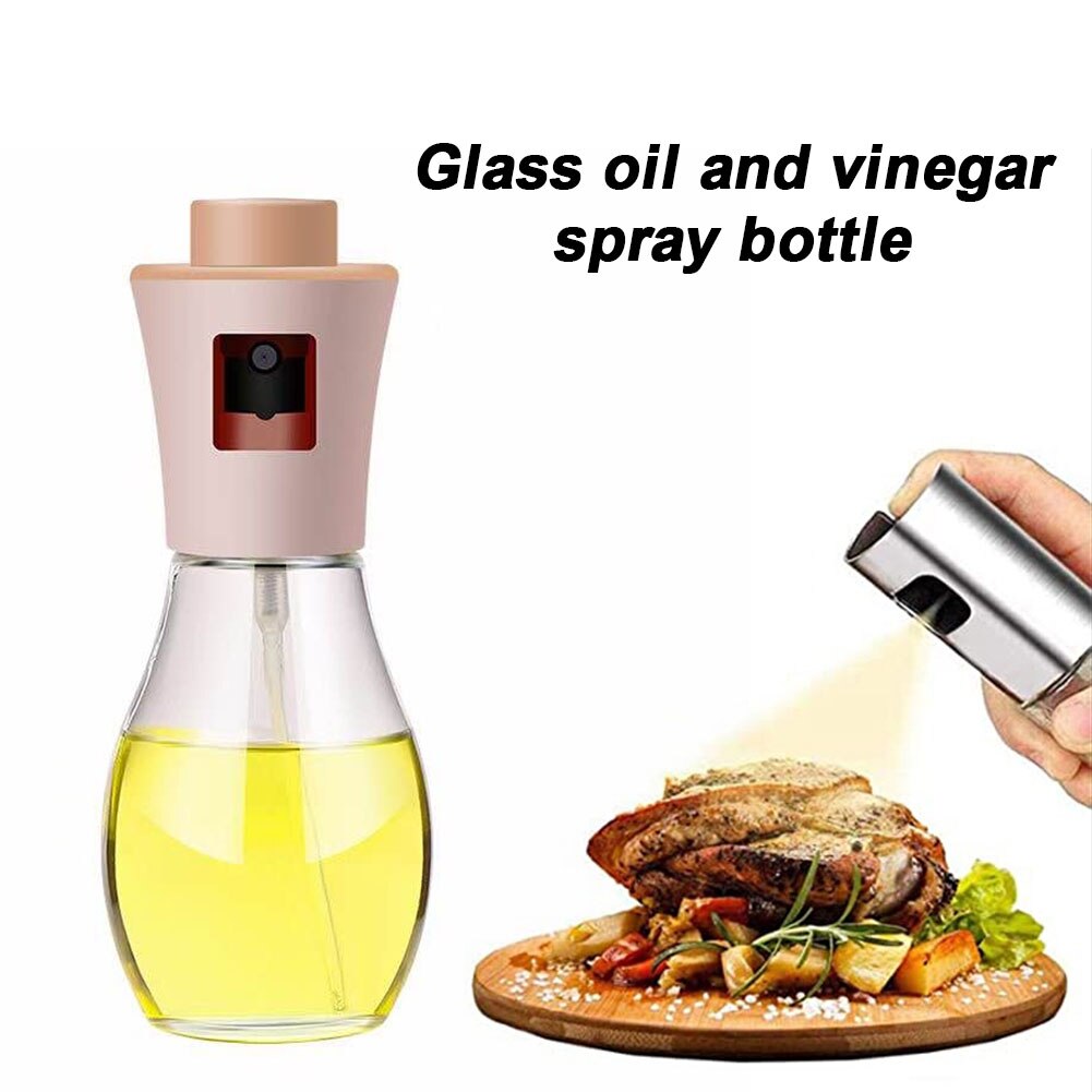 1pc butelka na oliwę z rozpylaczem 200ml lejek ze stali nierdzewnej wciśnięty oliwy z oliwek dozownik robić oliwy dozownik robić octu butelka robić robić grillowania robić pieczenia