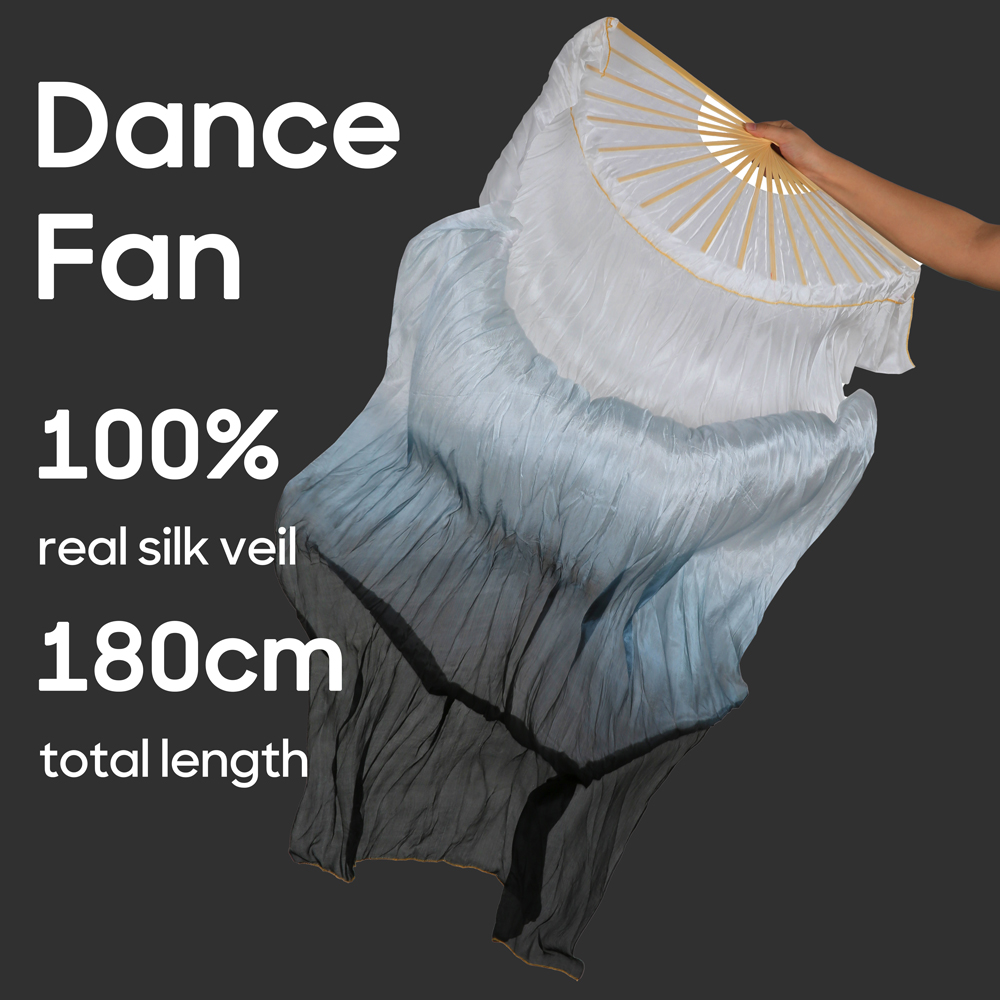 Wachlarz robić Tańca Brzucha Damski 100% Jedwab Prawdziwy Woale Składany Wachlarz Rekwizyty robić Ćwiczeń Tańca Akcesoria robić Występów Scenicznych Strój Taneczny