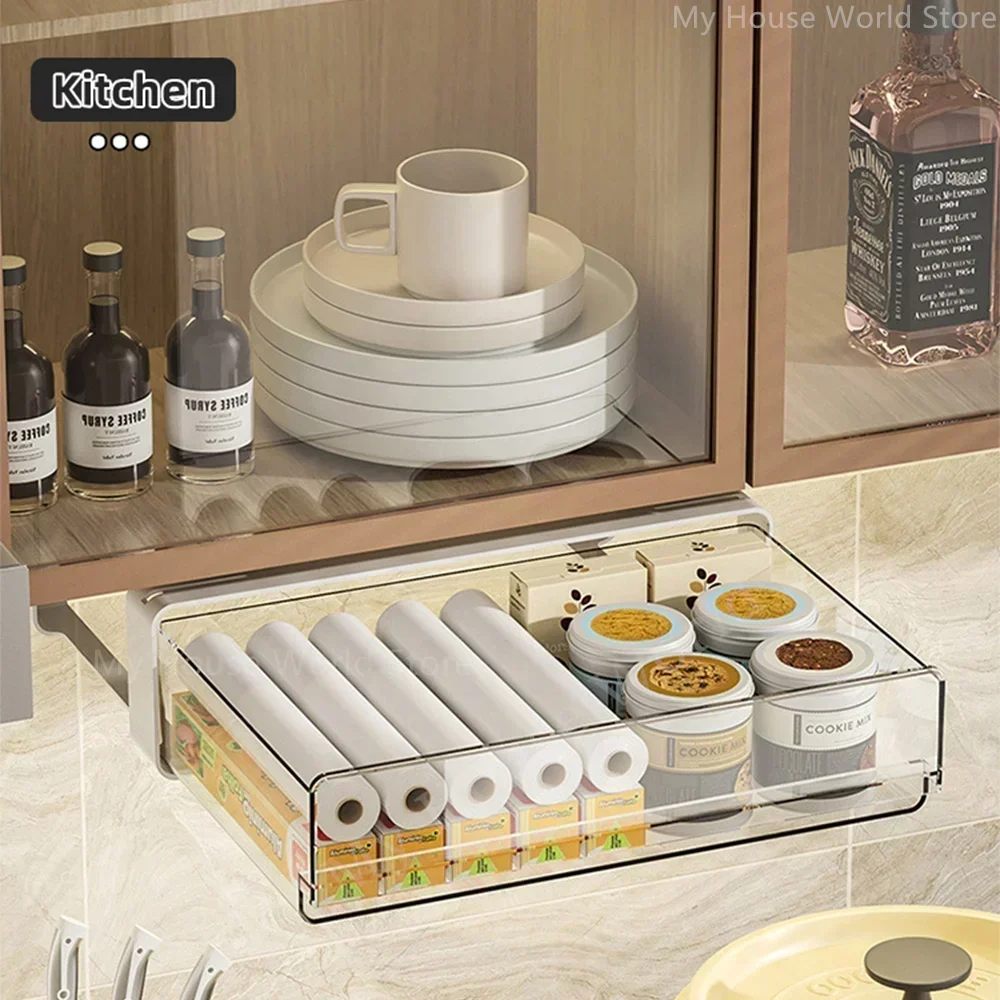 Lade opbergdoos onder tafel Verborgen zelfklevende ladetype Opbergkast Bureau Cosmetica Briefpapier Opbergrek