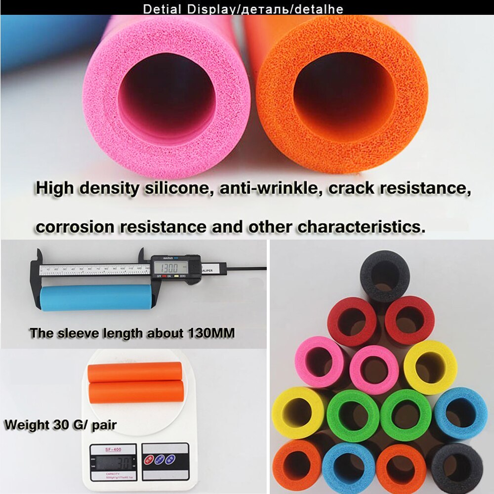 Pair of 7/8 22mm Motorcycle CNC Aluminum Rubber Gel Hand Grips
