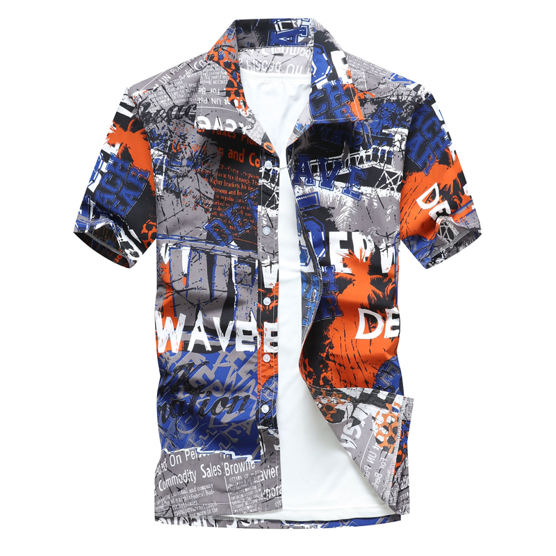 Shirts herenkleding zomer camisa havaiana kleurrijk bedrukt korte mouwen heren hawaiiaanse strand shirts plus maat 5xl