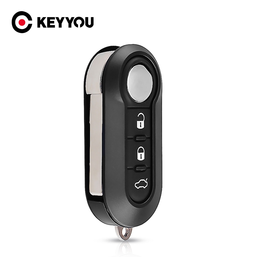 KEYYOU Auto Schlüssel Ersatz Für FIAT 500 Panda Punto Bravo Ducato Stilo mit 3 Taste Fall Fob SIP22 Klinge Folding auto Schlüssel Shell