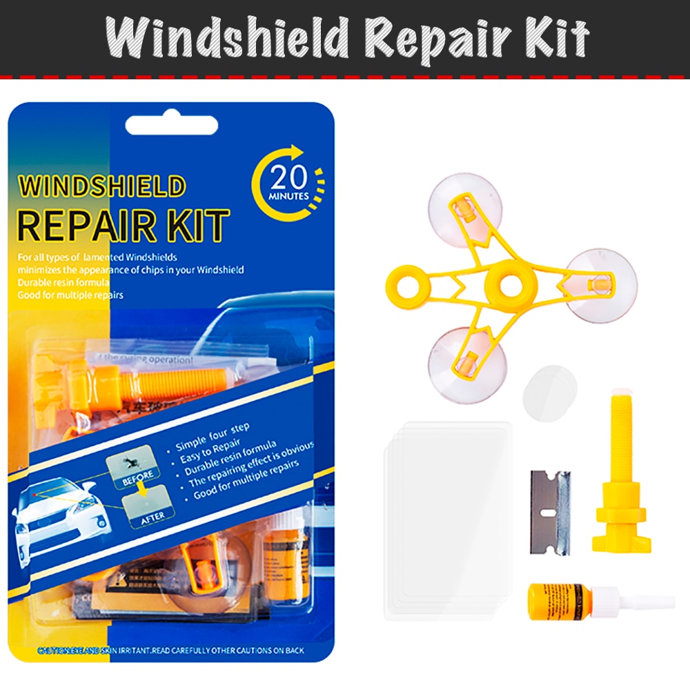 Set of tools for repair chips and cracks auto glass windshield repair kit, repair kit, repair with your own hands in 20 minutes