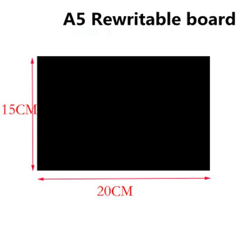 Plast pvc kort omskriveligt bord  a4 a5 a6 in sort genbrug tørre rengøres butik pris reklame: A5