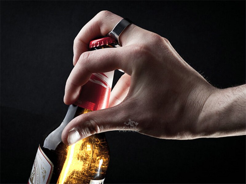 Wijn Bier Flesopener Kurkentrekker Veelzijdige Roestvrij Staal Vinger Ring Ring-Vorm Bierfles Opener