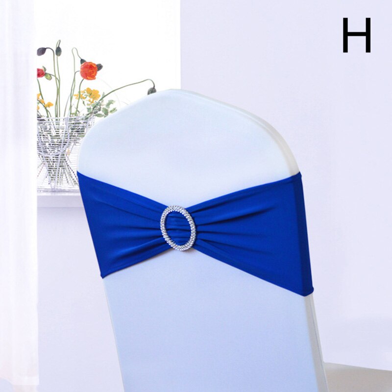 Elastische Spandex Stoel Bow Sash Stretch Lycra Stoel Sjerp Band Met Ronde Gesp Slider Voor Banket Hotel Bruiloft Decoratie: H