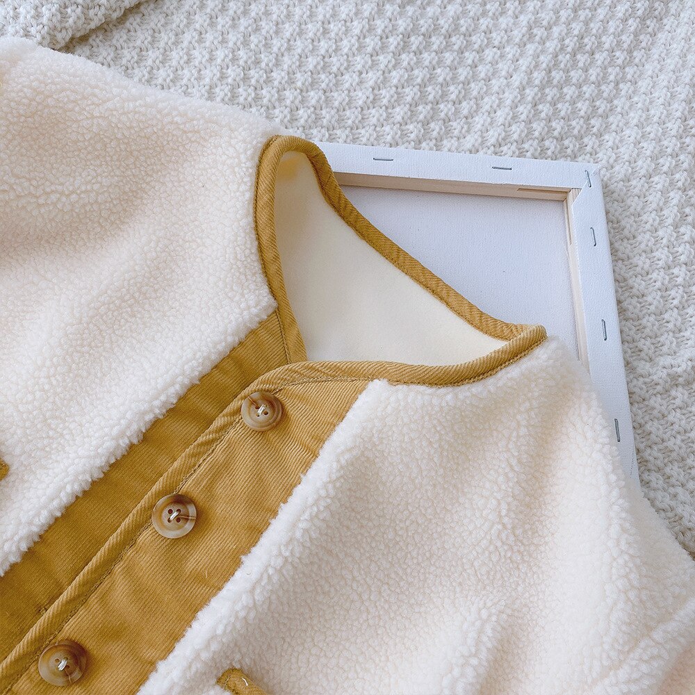 Winter Baby Jungen Langarm O Nacken Wolle Lamm Dicken Vlies Warme Jacken freundlicher freundlicher Oberbekleidung Mäntel Casaco