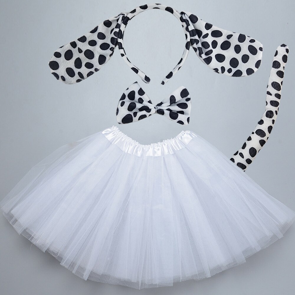 Kids Kinderen Meisje Dier Kostuum Hond Dalmatische Cosplay Hoofdband Tutu Rok Tie Party Props Baby Shower Halloween: 1