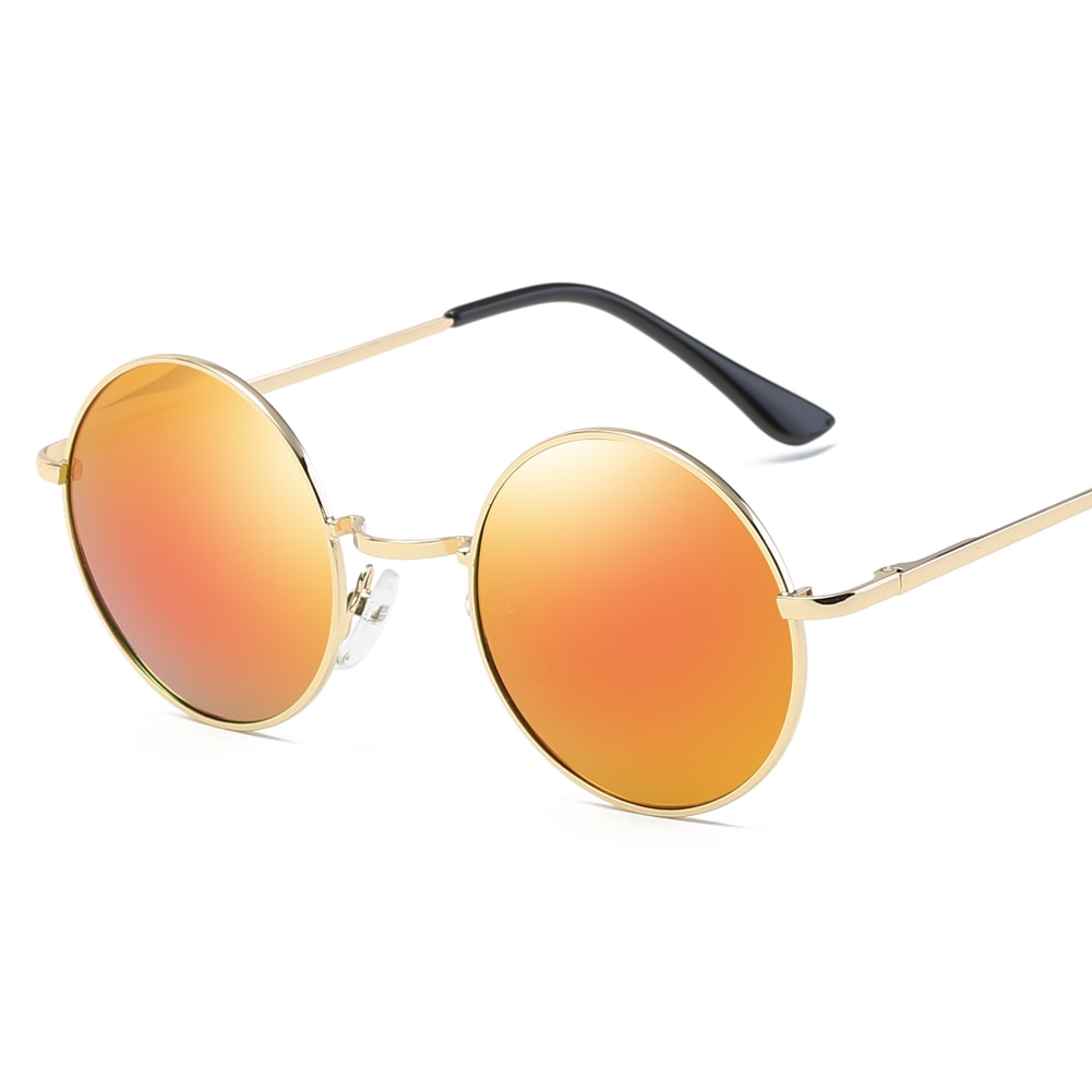 Gafas de sol con montura redonda pequeña, gafas de sol polarizadas Retro, gafas de sol clásicas circulares doradas, plateadas, azules, negras, UV400, lentes de sol para dama y hombre