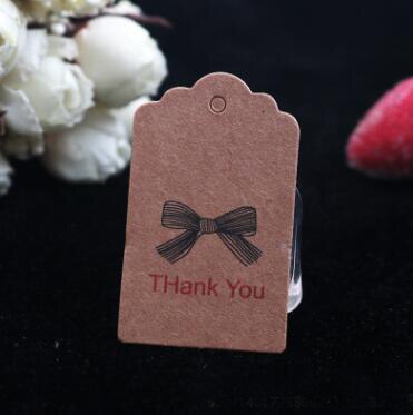 etiquetas hechas a mano boda marrón Kraft papel etiquetas DIY artesanía Bonbonniere Favor etiquetas 100pcs \ lot: 01