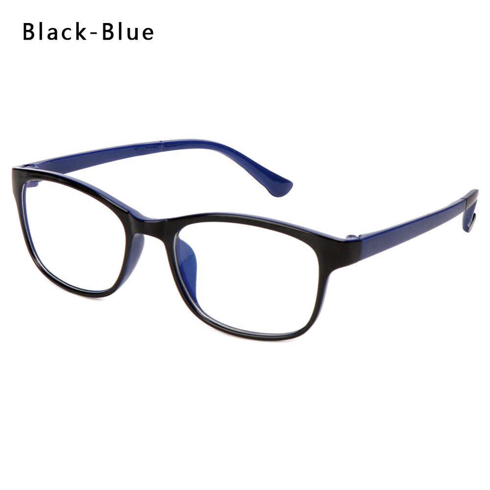 1PC Unisex UV400 Classic Anti-blue Rays Radiation Blocking Glasses Square Frames Clear Lens Computer Goggles Eyeglasses: Black-Blue
