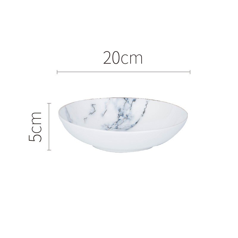 Marble Stripe Large Round Ceramic Plate Western Steak Pasta Salad Fruit Dessert Cake Storage Tableware: Phnom Penh plate