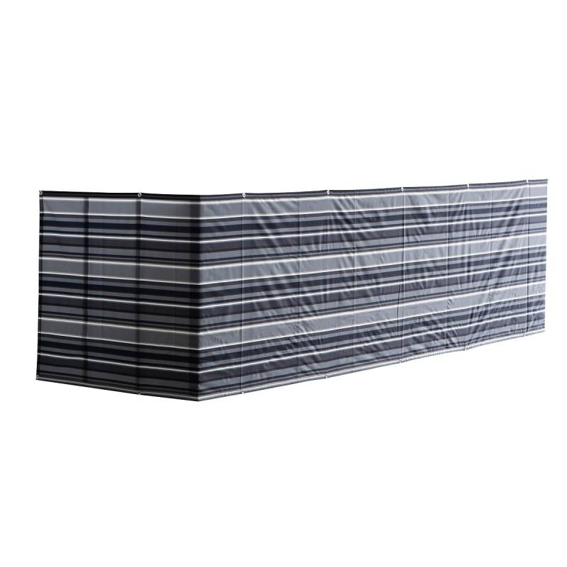 Hagegjerde balkong personvern skjerm solskjerm seil markise baldakin duk trekk anti uv vindbeskyttelse 0.9 x 5m: Hvit svart stripe