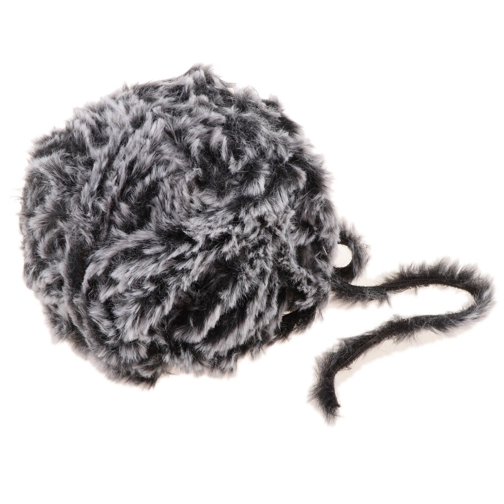 32 Meters Faux Fur Wool Yarn Soft Chunky Hand Knitting DIY Hat Scarf Blanket: Black Grey