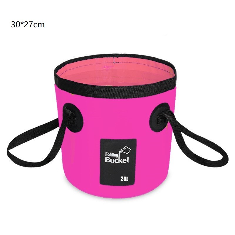 Opvouwbare Emmer Outdoor Reizen Picknick Vissen Emmers Box Wasstraat Waterdichte Water Bag Container Auto Opslag Carrier Emmer: L-Pink