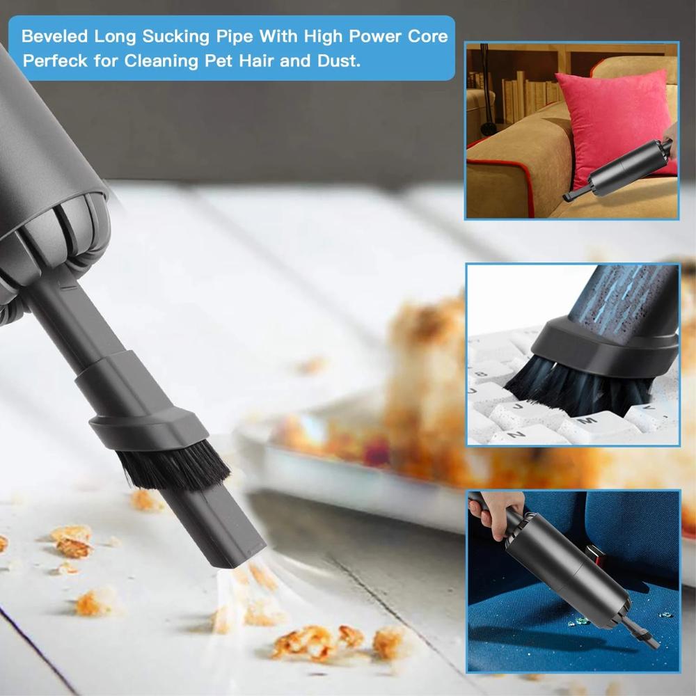 Upgraded Battery Operated Air Duster Keyboard Vacuum Blower 2 in1，Cordless, Portable, No Gas, Replaces Compressed Air Cans PC