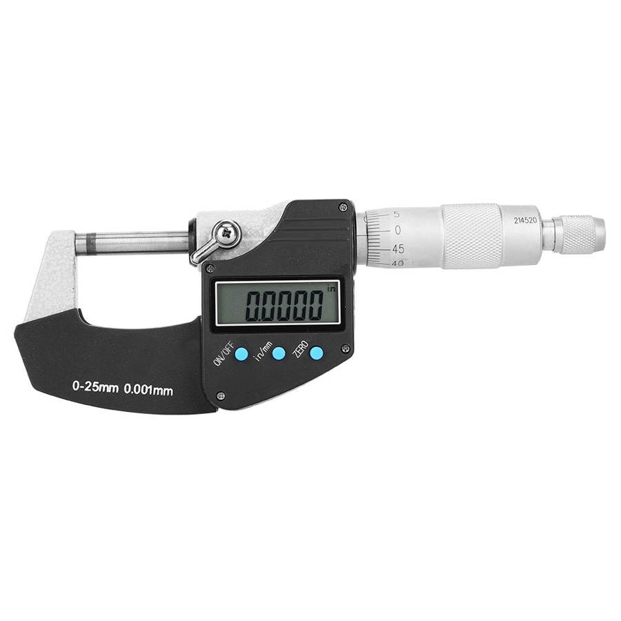 Micrometer Large Screen Digital Metric Imperial 0.001mm Accuracy 0-25mm Outer Diameter Micrometro Interior