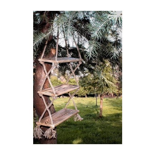 Elisra Houten Decoratieve 3 Touw Boekenkast Plank