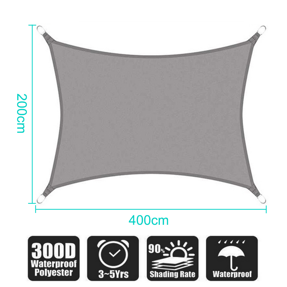 Waterproof Sun Shade Sail Awning Sun Shelter for Outdoor Canopy Garden Patio Camping Tent Large Shade Cloth Sunshade Protection: 400x200cm