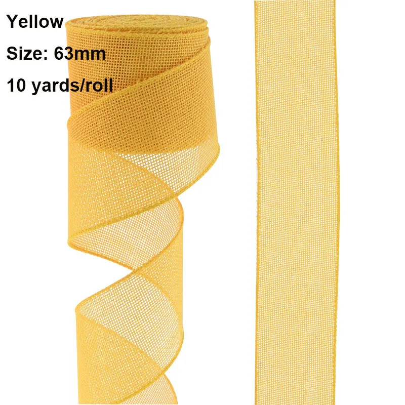 10 meter 63mm säckvävsband trådband enfärgat tygband för gör-det-själv-pyssel julklappsband krans festdekor: Antik silver