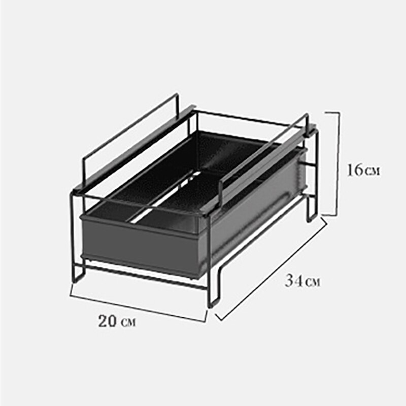 Kitchen Countertop Spice Racks Stackable Storage Rack Multi-layer Pull-out Storage Under Sink Storage Wrought Iron Storage Rack