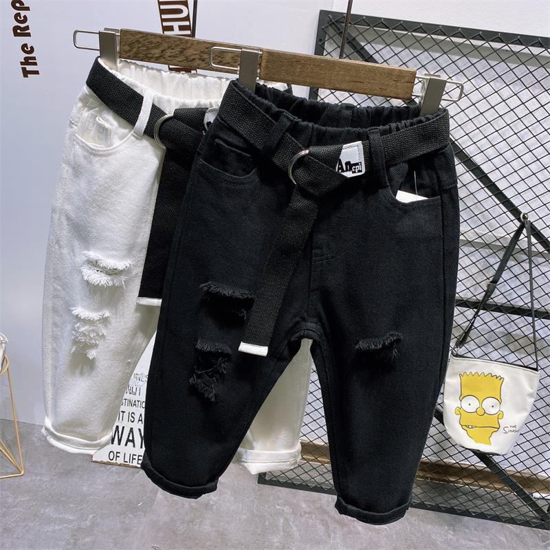 Jean blanc en Denim pour enfants de 2 à 7 ans, pantalon tendance pour garçons, collection 2022