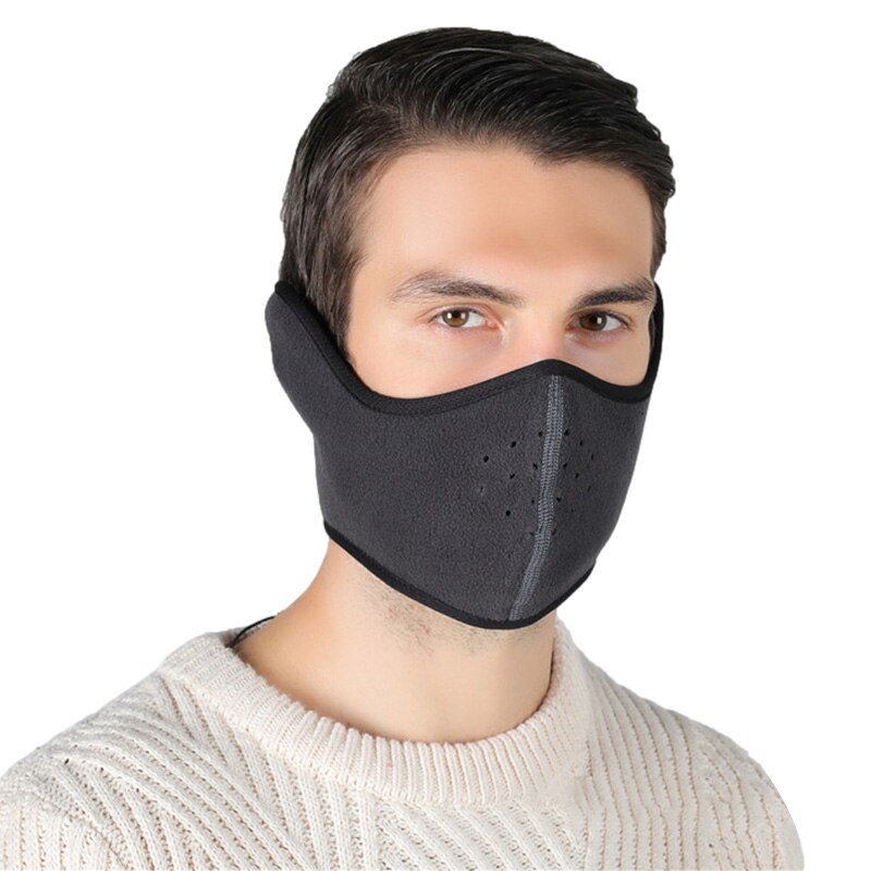 Hiver Thermique Masque Épaissir Polaire Coupe-Vent Hautement Respirant Hommes Femmes Ski Cyclisme Accessoires de Sport En Plein Air: dark gray