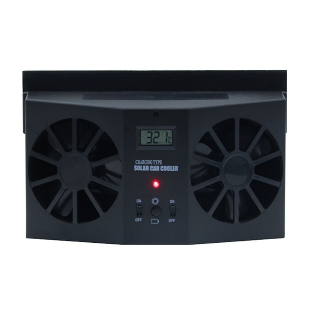 2W Auto Zonne-Ventilator Solar Auto Ventilator Auto Solar Cooling Artefact Uitlaat Warmte Ventilator Duurzaam: Black