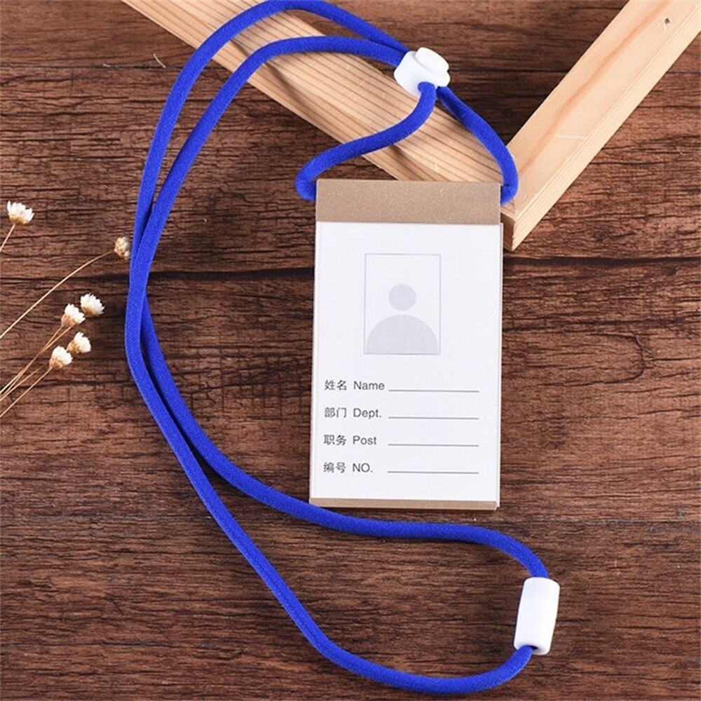 Funda de aluminio para tarjeta de identificación y nombre de empleado, insignia de identificación con cordón para collar, suministros de oficina y escuela, certificado de trabajo de Metal