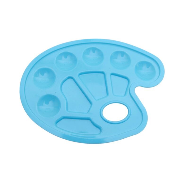 Bandeja de plástico para pintar, paleta de pintura portátil con orificio para el pulgar, 10 pozos, M17F, 4 unidades